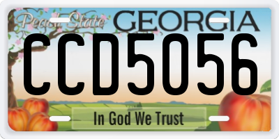 GA license plate CCD5056