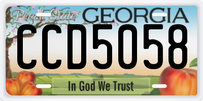 GA license plate CCD5058