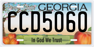 GA license plate CCD5060