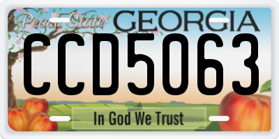 GA license plate CCD5063