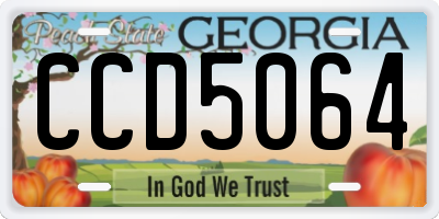 GA license plate CCD5064