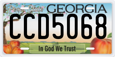 GA license plate CCD5068