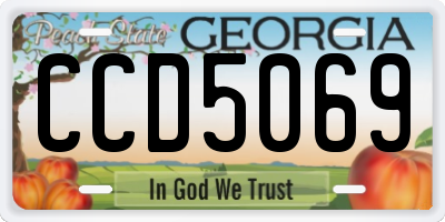 GA license plate CCD5069
