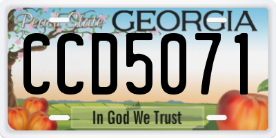 GA license plate CCD5071