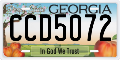GA license plate CCD5072