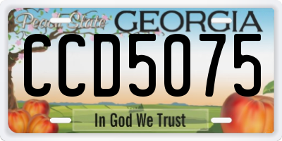 GA license plate CCD5075