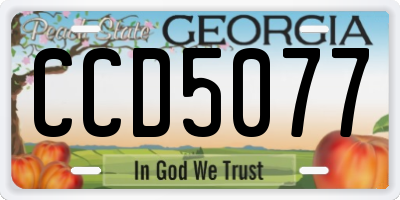 GA license plate CCD5077