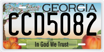 GA license plate CCD5082