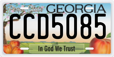 GA license plate CCD5085