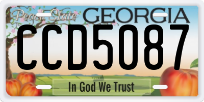 GA license plate CCD5087