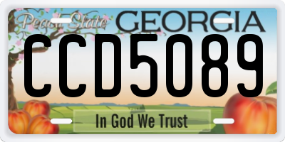 GA license plate CCD5089