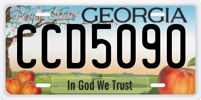 GA license plate CCD5090