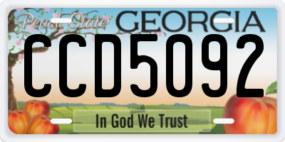 GA license plate CCD5092
