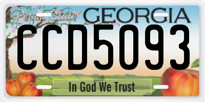 GA license plate CCD5093