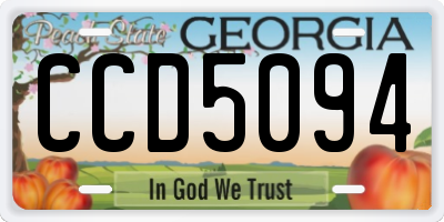 GA license plate CCD5094
