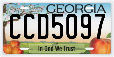 GA license plate CCD5097