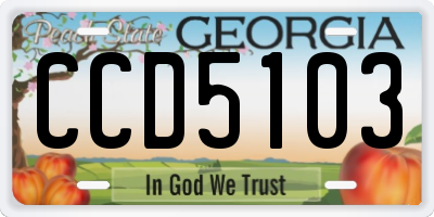 GA license plate CCD5103