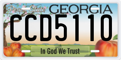 GA license plate CCD5110