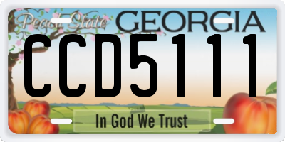 GA license plate CCD5111