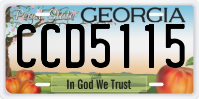 GA license plate CCD5115