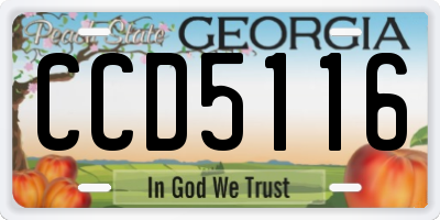 GA license plate CCD5116