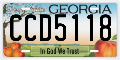 GA license plate CCD5118