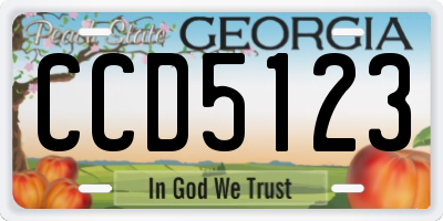 GA license plate CCD5123