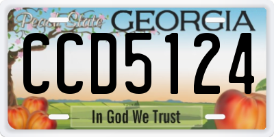 GA license plate CCD5124