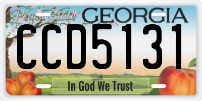 GA license plate CCD5131