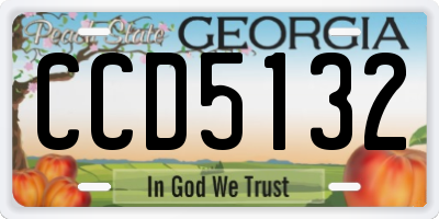 GA license plate CCD5132