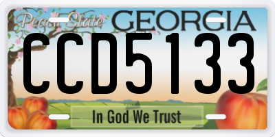 GA license plate CCD5133