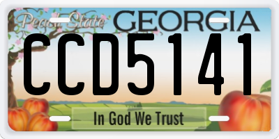 GA license plate CCD5141