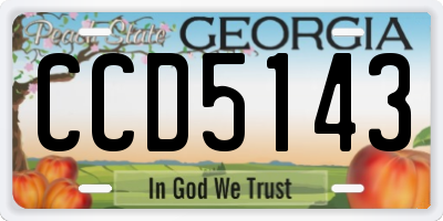 GA license plate CCD5143