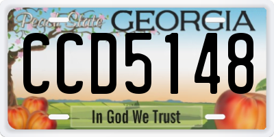 GA license plate CCD5148