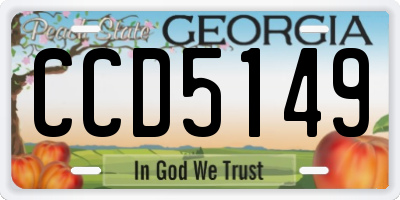 GA license plate CCD5149