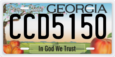 GA license plate CCD5150