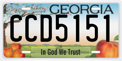 GA license plate CCD5151