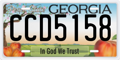 GA license plate CCD5158