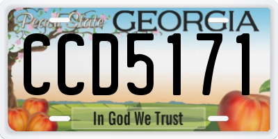 GA license plate CCD5171
