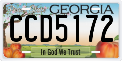 GA license plate CCD5172