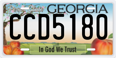GA license plate CCD5180