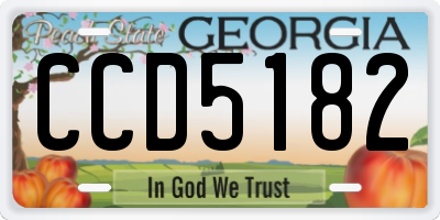 GA license plate CCD5182