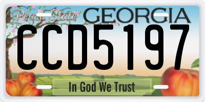 GA license plate CCD5197