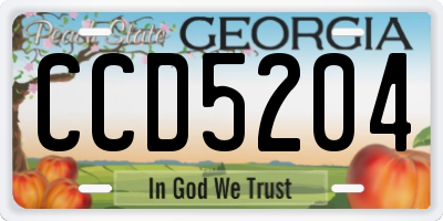 GA license plate CCD5204