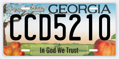 GA license plate CCD5210