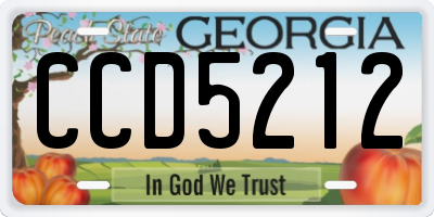 GA license plate CCD5212