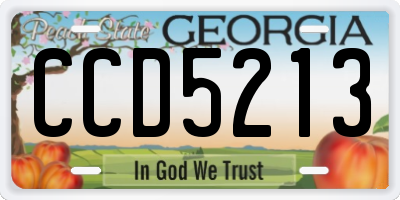 GA license plate CCD5213