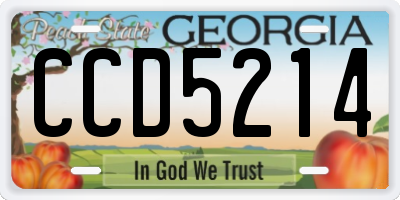 GA license plate CCD5214