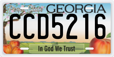 GA license plate CCD5216