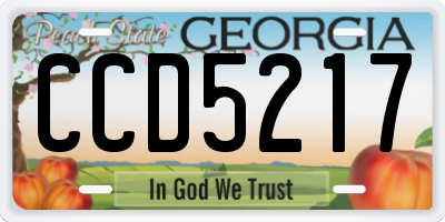 GA license plate CCD5217